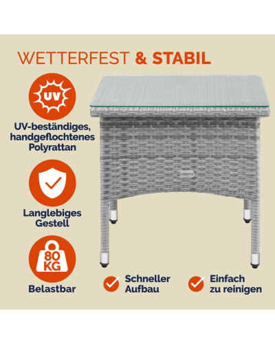 Beistelltisch Eckig Aluminium Schwarz 50 Zentimeter